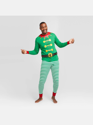 Men's Big & Tall Holiday Elf Matching Family Pajama Set - Wondershop™ Green