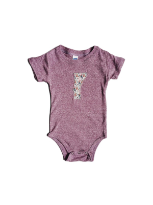 Vermont Mountains Baby Onesie Floral Purple