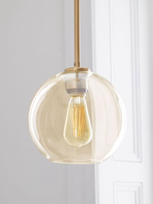 Sculptural Glass Globe Pendant - Champagne