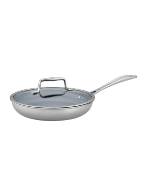 Zwilling Clad Cfx 9.5-inch Stainless Steel Ceramic Nonstick Fry Pan With Lid