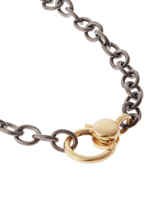 Peace Charm Gold Lock Chain Bracelet