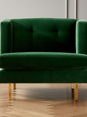 Avec Emerald Green Chair With Brass Legs