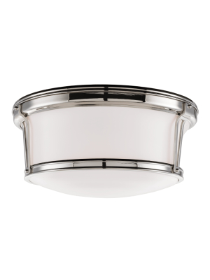 Hudson Valley Lighting Newport 3-bulb Ceiling Lamp - Polished Nickel & Opal Glossy