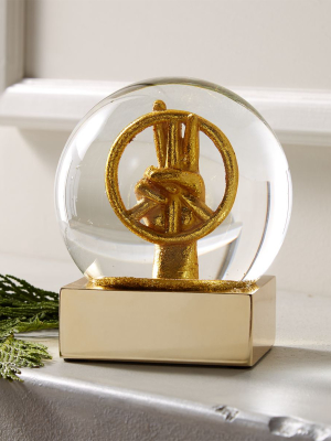 Peace Sign Gold Snowglobe