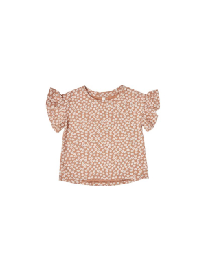 Rylee + Cru Ditsy Flutter Tee - Terracotta