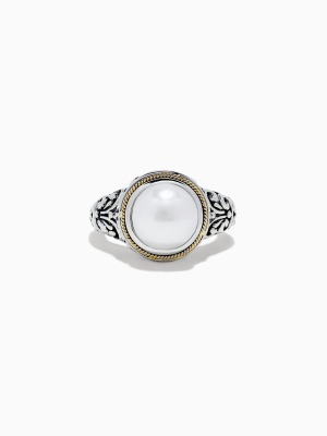 Effy 925 Sterling Silver And 18k Gold Fresh Water Pearl Ring