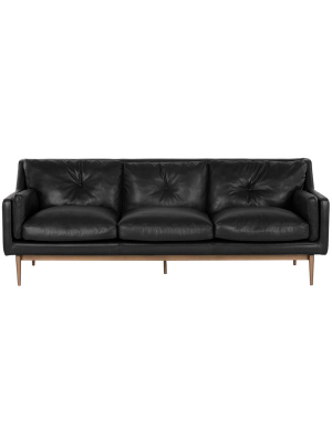 Benton Leather Sofa, Behike Ebony