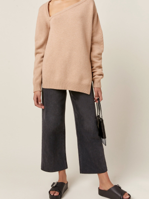 Open-neck Wool And Cashmere Sweater