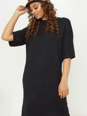 Tall Black Oversized T-shirt Dress