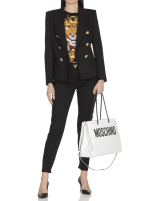 Moschino Logo Printed Tote Bag