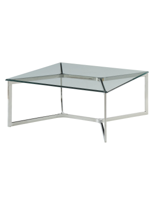 Volusius Coffee Table Clear Glass Sliver - Acme Furniture