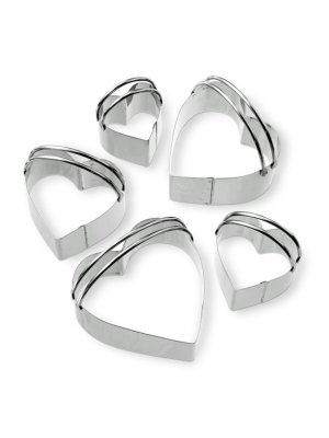 Stainless-steel Heart Biscuit 5-piece Cookie Cutter Set