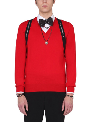 Alexander Mcqueen Harness V-neck Sweater