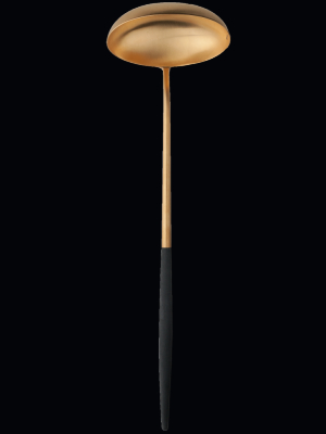 Goa Soup Ladle - Brushed Gold And Black Handle