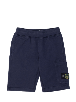 Stone Island Junior Logo Badge Shorts