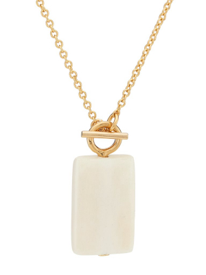 Bone Rectangle Medallion Necklace