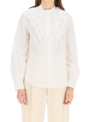 See By Chloé Broderie Anglaise Buttoned Shirt