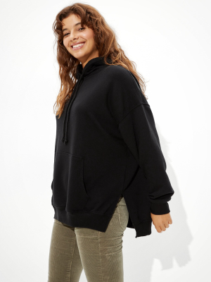 Ae Fleece Oversized Side Slit Hoodie