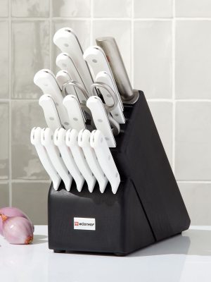 Wusthof ® Gourmet White 18-piece Knife Set With Black Block