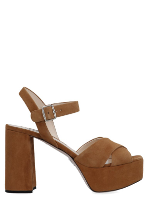 Prada Crossover Platform Sandals