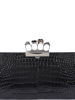 Alexander Mcqueen Jewelled Four-ring Clutch