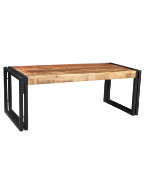 Handcrafted Reclaimed Wood Coffee Table Natural - Timbergirl