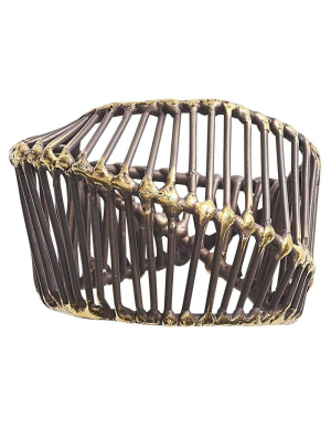 Kim Seybert Cage Napkin Ring - Set Of 4 - Gold & Black