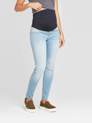 Maternity Mid-rise Crossover Panel Light Wash Jeggings - Isabel Maternity By Ingrid & Isabel™ Light Blue 00