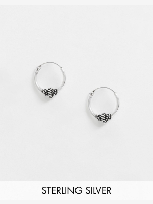 Kingsley Ryan 10mm Hoop Earrings In Sterling Silver With Wire Wrap Detail