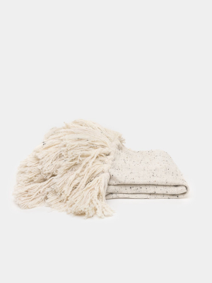 Nudo Woven Throw Blanket Cream