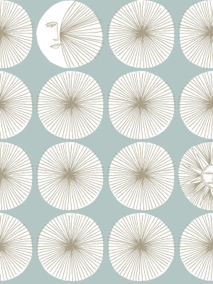 Soho Starburst Peel & Stick Wallpaper In Light Blue And Glint From The Risky Business Iii Collection By York Wallcoverings