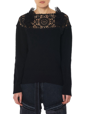 Lace Chiffon Pullover (18-03881-black)