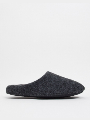 Asos Design Black Marl Slip-on Slippers