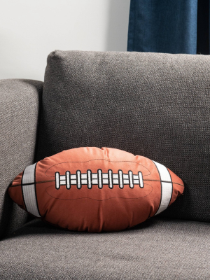 12"x18" Football Shape Decorative Throw Pillow Brown - Surefit