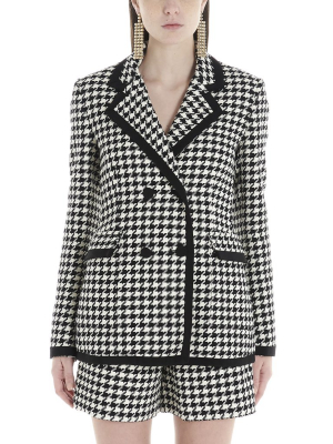 Msgm Houndstooth Pattern Blazer