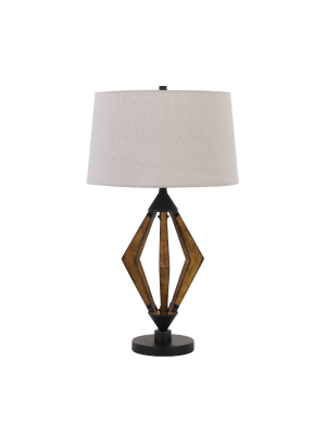 29.25" Metal And Wood Valence Table Lamp Black - Cal Lighting