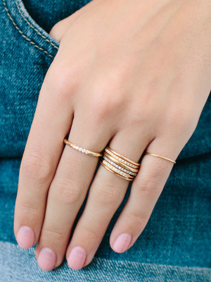 14k Horizontal Pave Bar Ring