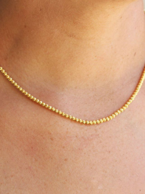 3mm Gold Beaded Necklace
