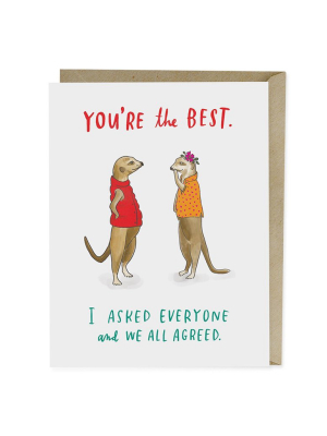 You're The Best Agreed Card