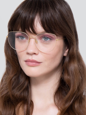 Maya Cat Eye Optical Frame In White Gold