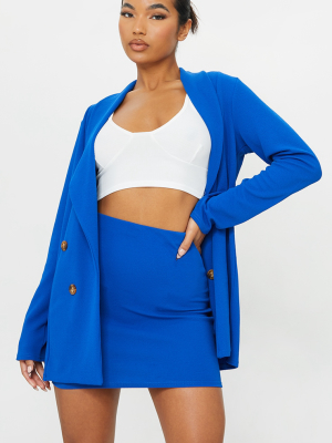 Cobalt Mini Suit Skirt