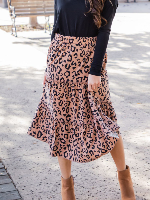 Amara Skirt - Brown Leopard