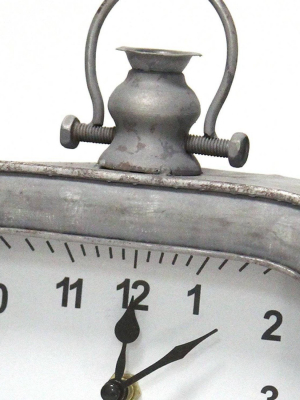 7" X 8" Alexander Table Clock Gray - Stratton Home Décor