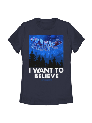 Women's Star Wars Christmas At-at Reindeer T-shirt