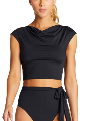 Vitamin A Celia Cap Sleeve Top In Black