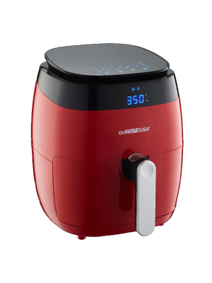 Gowise Usa Gw22826-s 1500 Watt 5 Quart Digital Touchscreen Countertop Air Fryer With 8 Preset, Red