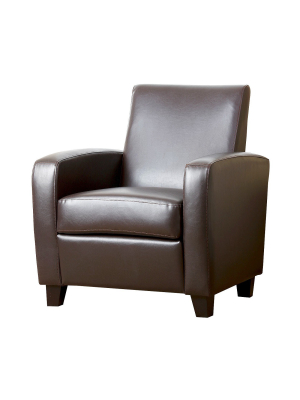 Bailey Club Chair Leather Dark Brown - Abbyson Living