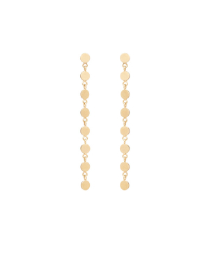 14k 8 Itty Bitty Round Disc Drop Earrings