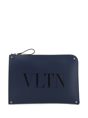 Valentino Vltn Print Zip Pouch