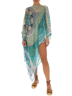 Etro Patchwork Scarf Print Poncho